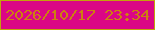 文字の大きさ：2、枠の色：c2a30b、背景の色：db0785、文字の色：cc810f 無料ブログパーツのブログ時計