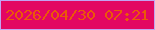 文字の大きさ：4、枠の色：c2a3f2、背景の色：e30762、文字の色：eb5908 無料ブログパーツのブログ時計