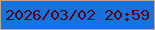 文字の大きさ：5、枠の色：c2a595、背景の色：1573dd、文字の色：5b020e 無料ブログパーツのブログ時計