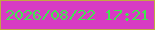 文字の大きさ：5、枠の色：c2a842、背景の色：d73bc3、文字の色：42e551 無料ブログパーツのブログ時計