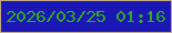 文字の大きさ：4、枠の色：c2aa83、背景の色：1b17b5、文字の色：30ad1d 無料ブログパーツのブログ時計
