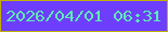 文字の大きさ：1、枠の色：c2af03、背景の色：6d3ffc、文字の色：5fe9b4 無料ブログパーツのブログ時計