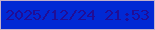 文字の大きさ：2、枠の色：c2b1ca、背景の色：0129d4、文字の色：210d96 無料ブログパーツのブログ時計