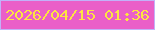 文字の大きさ：4、枠の色：c2b1f8、背景の色：ea5fc8、文字の色：fde540 無料ブログパーツのブログ時計