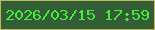 文字の大きさ：3、枠の色：c2b761、背景の色：325e36、文字の色：49e93f 無料ブログパーツのブログ時計