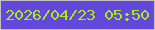 文字の大きさ：5、枠の色：c2bdc6、背景の色：6249dc、文字の色：aee91c 無料ブログパーツのブログ時計