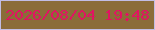 文字の大きさ：5、枠の色：c2bde4、背景の色：8b6c38、文字の色：e01462 無料ブログパーツのブログ時計