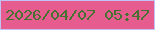 文字の大きさ：2、枠の色：c2c1f3、背景の色：e75c8f、文字の色：467132 無料ブログパーツのブログ時計