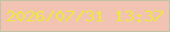 文字の大きさ：1、枠の色：c2c2a6、背景の色：f2c3b2、文字の色：ebe93f 無料ブログパーツのブログ時計