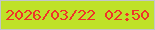 文字の大きさ：2、枠の色：c2c5ca、背景の色：bfe129、文字の色：ef3329 無料ブログパーツのブログ時計