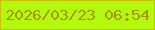 文字の大きさ：5、枠の色：c2c600、背景の色：b4f80d、文字の色：a29909 無料ブログパーツのブログ時計