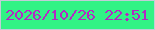 文字の大きさ：4、枠の色：c2cdd7、背景の色：32f385、文字の色：b429c3 無料ブログパーツのブログ時計