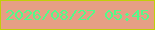 文字の大きさ：1、枠の色：c2ce09、背景の色：e69f85、文字の色：52fb89 無料ブログパーツのブログ時計