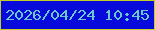 文字の大きさ：4、枠の色：c2cf20、背景の色：070ada、文字の色：6ac9cc 無料ブログパーツのブログ時計