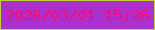 文字の大きさ：3、枠の色：c2cf36、背景の色：aa31cd、文字の色：f90b72 無料ブログパーツのブログ時計