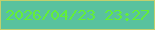 文字の大きさ：5、枠の色：c2d06d、背景の色：59c29e、文字の色：63ef37 無料ブログパーツのブログ時計
