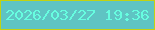 文字の大きさ：2、枠の色：c2d211、背景の色：5fc4c3、文字の色：67fde0 無料ブログパーツのブログ時計