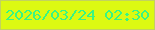 文字の大きさ：1、枠の色：c2d25f、背景の色：dcf912、文字の色：38f583 無料ブログパーツのブログ時計