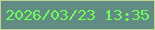 文字の大きさ：1、枠の色：c2d292、背景の色：618c84、文字の色：71fb5b 無料ブログパーツのブログ時計