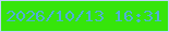 文字の大きさ：2、枠の色：c2d4fc、背景の色：36e50b、文字の色：50b0d6 無料ブログパーツのブログ時計
