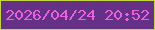 文字の大きさ：3、枠の色：c2d83e、背景の色：643187、文字の色：ea61dd 無料ブログパーツのブログ時計