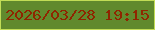 文字の大きさ：4、枠の色：c2dc56、背景の色：61892d、文字の色：8f2500 無料ブログパーツのブログ時計