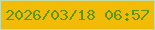 文字の大きさ：3、枠の色：c2dcaa、背景の色：f2bb06、文字の色：599609 無料ブログパーツのブログ時計