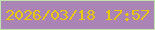 文字の大きさ：3、枠の色：c2e2ae、背景の色：aa84b5、文字の色：e9c702 無料ブログパーツのブログ時計