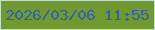 文字の大きさ：2、枠の色：c2e2c4、背景の色：70992f、文字の色：3260b7 無料ブログパーツのブログ時計