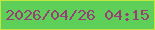 文字の大きさ：5、枠の色：c2e640、背景の色：5ed059、文字の色：964073 無料ブログパーツのブログ時計