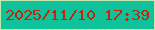 文字の大きさ：1、枠の色：c2e9ad、背景の色：0fc29c、文字の色：c32507 無料ブログパーツのブログ時計