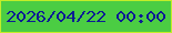 文字の大きさ：4、枠の色：c2ed29、背景の色：4bcd43、文字の色：0d1c94 無料ブログパーツのブログ時計