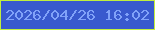 文字の大きさ：4、枠の色：c2ee3e、背景の色：3959ce、文字の色：81a2f9 無料ブログパーツのブログ時計
