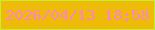 文字の大きさ：3、枠の色：c2ef30、背景の色：eebb08、文字の色：fe85c4 無料ブログパーツのブログ時計
