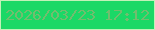 文字の大きさ：2、枠の色：c2f1b8、背景の色：1bd866、文字の色：72bd6e 無料ブログパーツのブログ時計