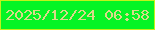 文字の大きさ：1、枠の色：c2f21b、背景の色：05f425、文字の色：d9da89 無料ブログパーツのブログ時計
