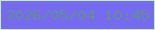 文字の大きさ：5、枠の色：c2f2a4、背景の色：766af3、文字の色：648f92 無料ブログパーツのブログ時計