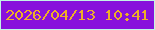文字の大きさ：3、枠の色：c2f4e5、背景の色：8811dc、文字の色：eeaf27 無料ブログパーツのブログ時計
