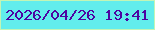 文字の大きさ：4、枠の色：c2f5b5、背景の色：62edec、文字の色：4d05a2 無料ブログパーツのブログ時計