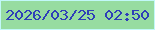 文字の大きさ：2、枠の色：c2f8f9、背景の色：97dca1、文字の色：2f3fb8 無料ブログパーツのブログ時計