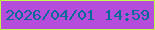 文字の大きさ：1、枠の色：c2fa4c、背景の色：b64cdb、文字の色：056d95 無料ブログパーツのブログ時計
