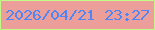 文字の大きさ：5、枠の色：c2fa87、背景の色：eb9e9a、文字の色：5085f5 無料ブログパーツのブログ時計