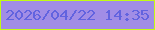 文字の大きさ：5、枠の色：c2fc14、背景の色：a18de6、文字の色：6263df 無料ブログパーツのブログ時計