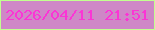 文字の大きさ：3、枠の色：c2ff90、背景の色：cf87c7、文字の色：fb35d5 無料ブログパーツのブログ時計