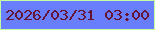 文字の大きさ：3、枠の色：c2ffa0、背景の色：697efc、文字の色：661433 無料ブログパーツのブログ時計