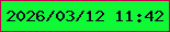 文字の大きさ：3、枠の色：c3004e、背景の色：0ff937、文字の色：11061d 無料ブログパーツのブログ時計