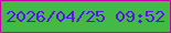 文字の大きさ：1、枠の色：c301a6、背景の色：44ba46、文字の色：5913ee 無料ブログパーツのブログ時計