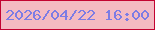 文字の大きさ：3、枠の色：c30331、背景の色：f4bac2、文字の色：7c7ce4 無料ブログパーツのブログ時計
