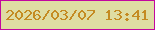 文字の大きさ：5、枠の色：c3079f、背景の色：dfdda3、文字の色：c48b22 無料ブログパーツのブログ時計