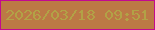文字の大きさ：5、枠の色：c30990、背景の色：bc7945、文字の色：b2a246 無料ブログパーツのブログ時計